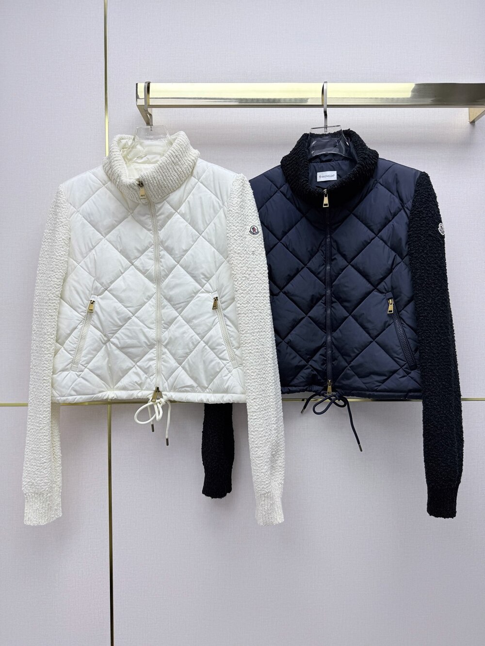 Moncler Drawstring Hem Knit Sleeve Puffer Jacket - Picture 8 of 9
